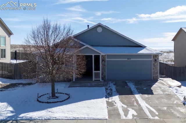 view of front of home featuring a garage