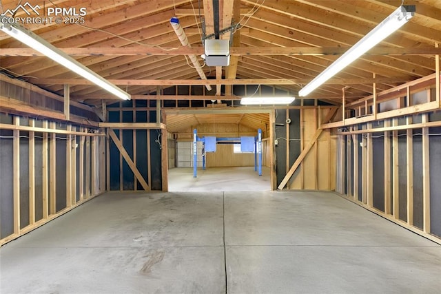 interior space featuring a garage door opener