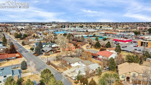 drone / aerial view with a residential view