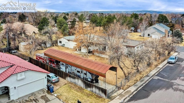 bird's eye view featuring a residential view