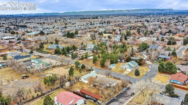 bird's eye view with a residential view