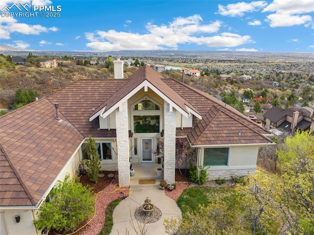 view of front of property with a patio area