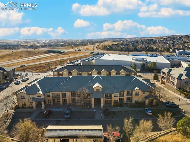 bird's eye view with a residential view