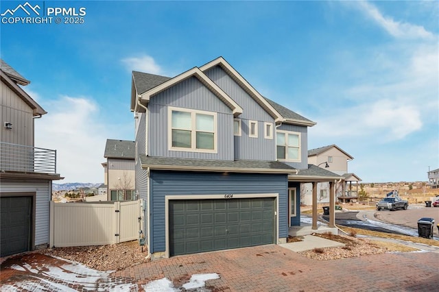 view of front of house with a garage