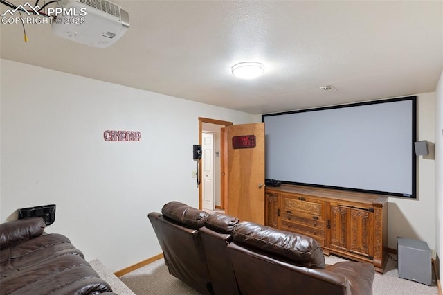 view of carpeted home theater