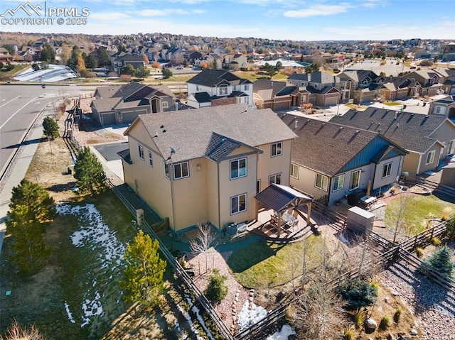 bird's eye view featuring a residential view