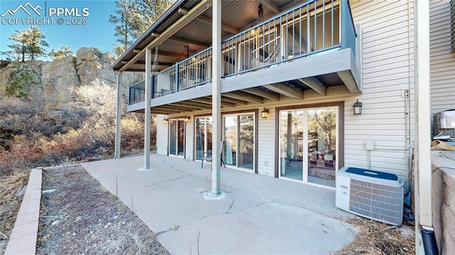 view of patio featuring central AC