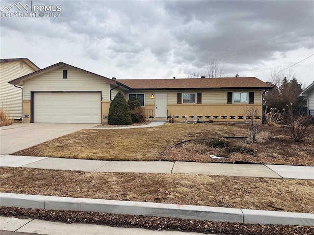 ranch-style home with a garage