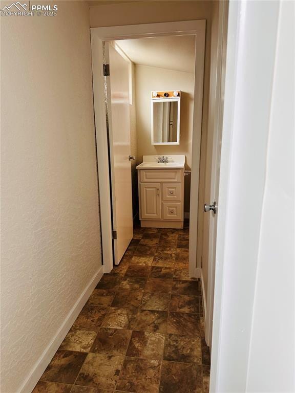 hall featuring sink