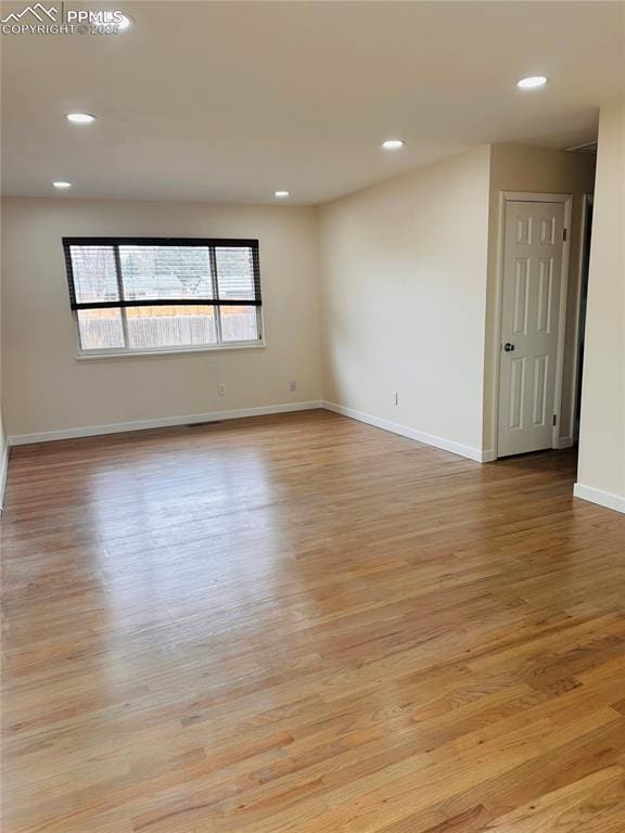 empty room featuring light hardwood / wood-style flooring