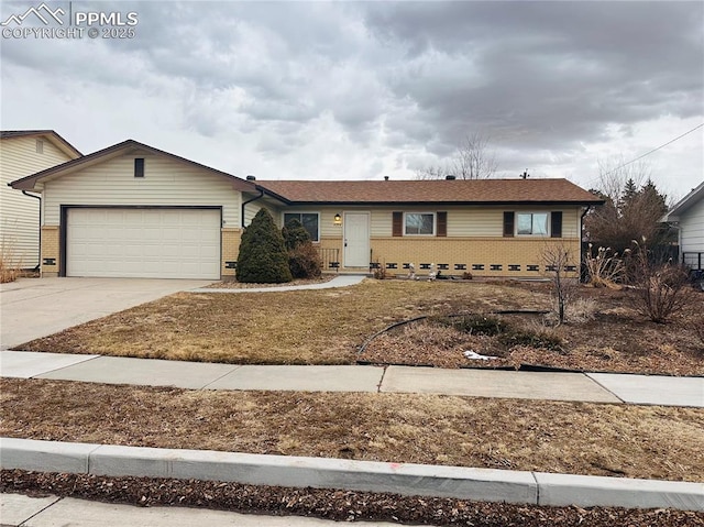 single story home with a garage