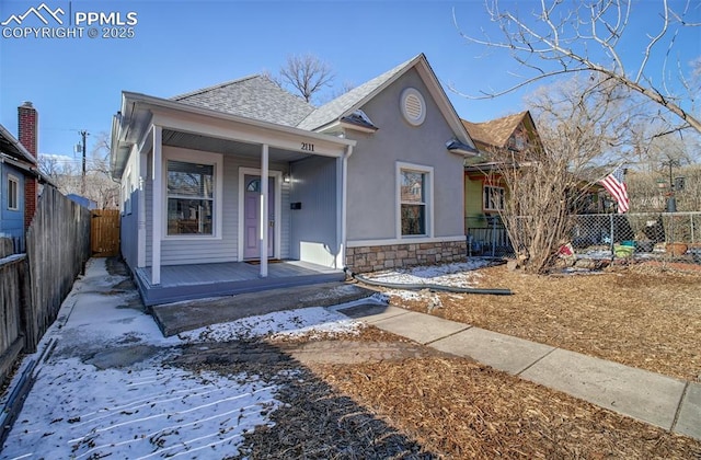 view of front of home with a porch