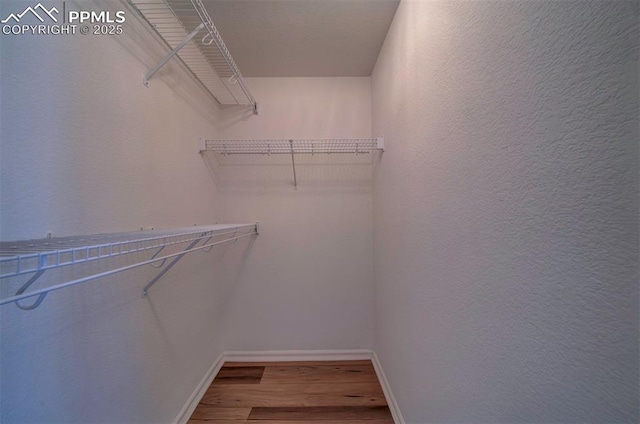 spacious closet with wood finished floors