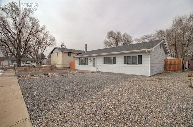 view of front of property with fence