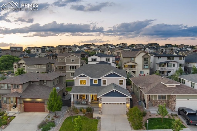 bird's eye view featuring a residential view