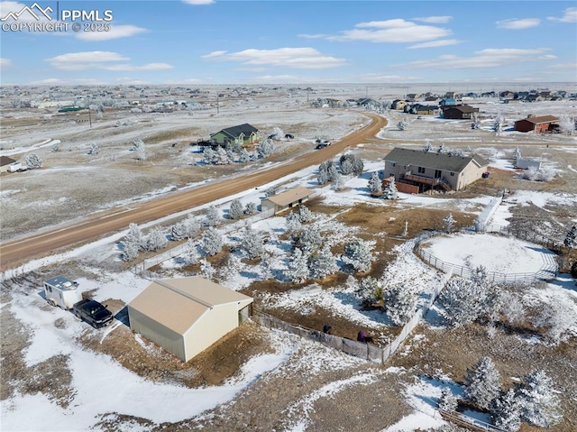 view of snowy aerial view