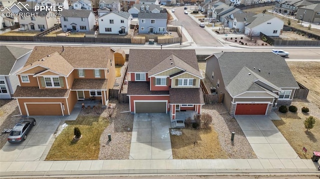 aerial view with a residential view