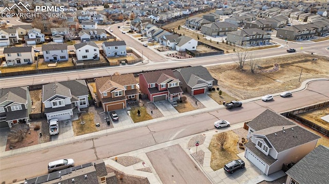 bird's eye view with a residential view