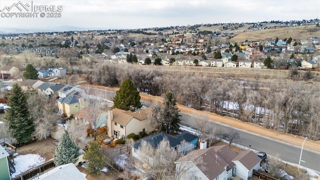 aerial view featuring a residential view