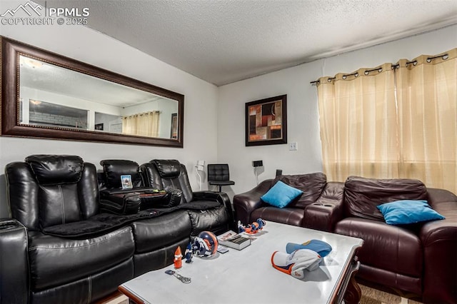 interior space featuring a textured ceiling