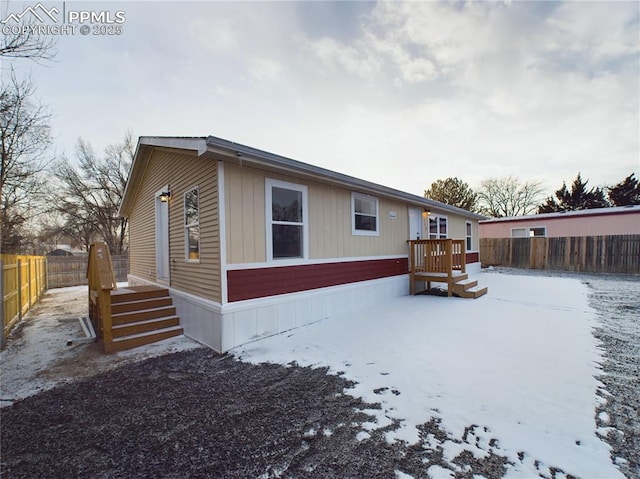 exterior space with a fenced backyard