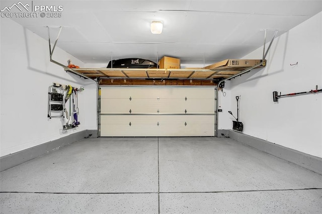 garage with baseboards