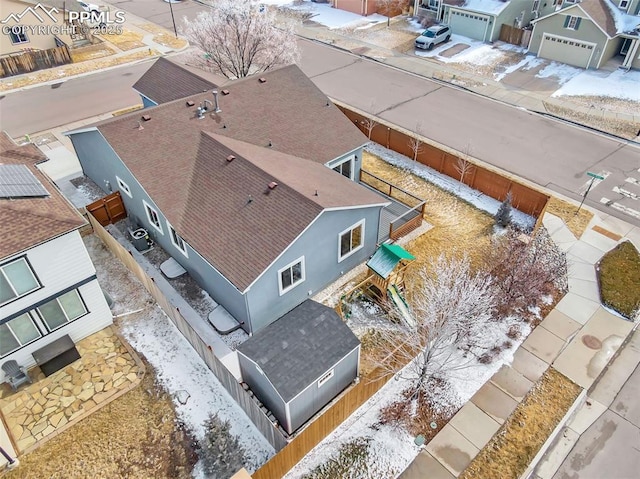 aerial view with a residential view