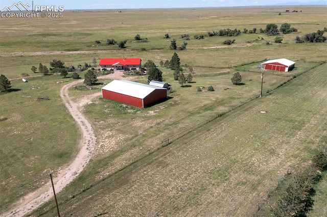 aerial view with a rural view