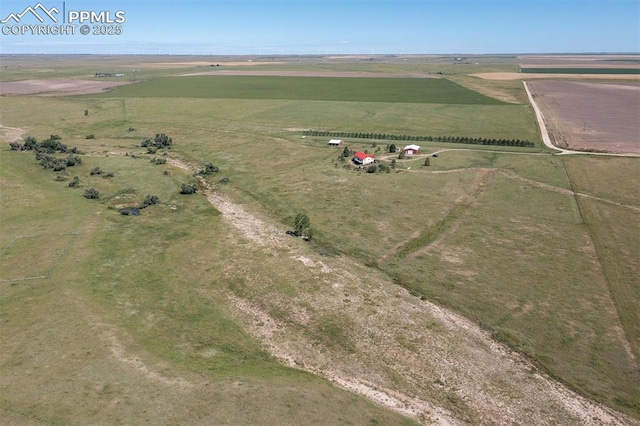 aerial view with a rural view