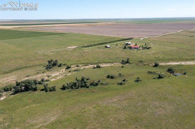 drone / aerial view featuring a rural view