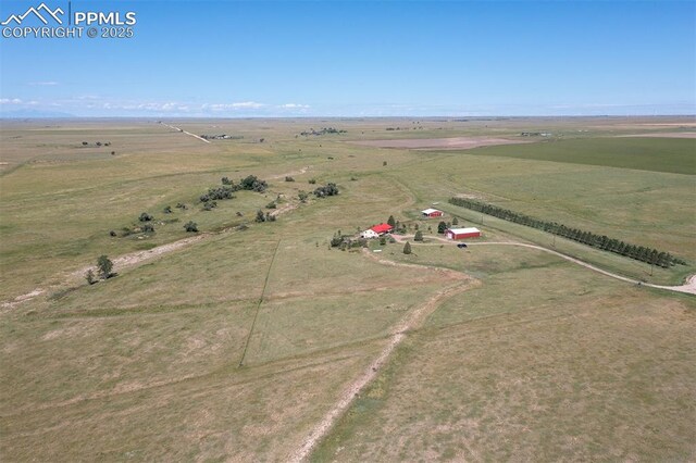 aerial view with a rural view