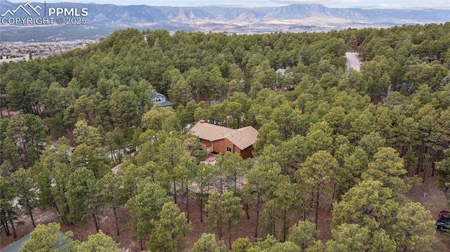 aerial view with a forest view