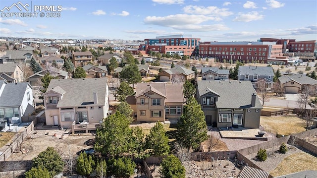 aerial view featuring a residential view