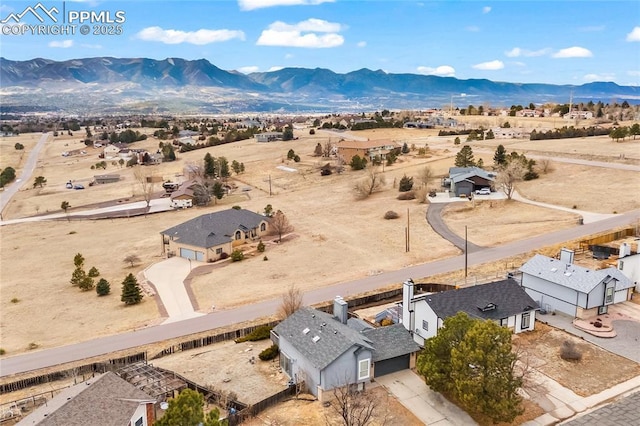 bird's eye view featuring a mountain view