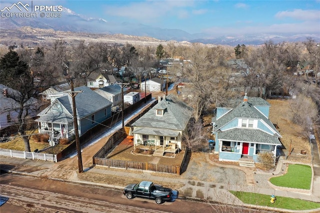 aerial view with a residential view