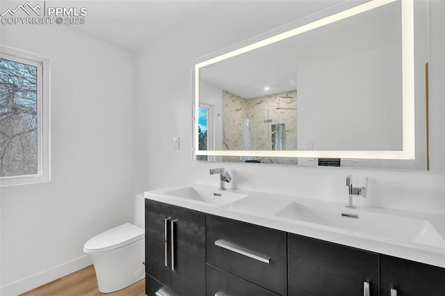 bathroom with plenty of natural light, a sink, and toilet