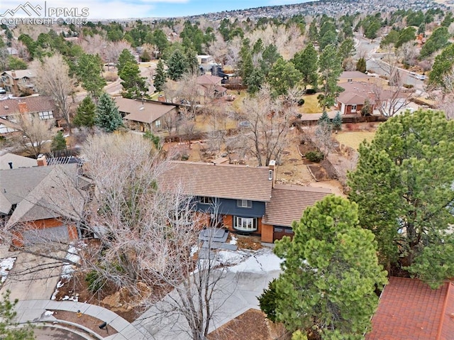 aerial view featuring a residential view