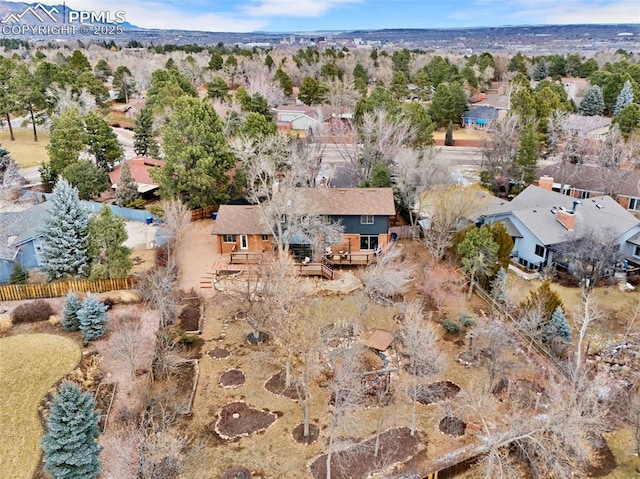 drone / aerial view featuring a residential view