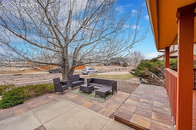 view of patio featuring an outdoor living space