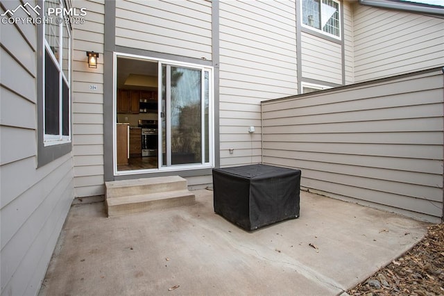 view of patio featuring entry steps