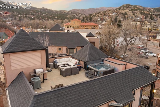 exterior space featuring a residential view and a mountain view