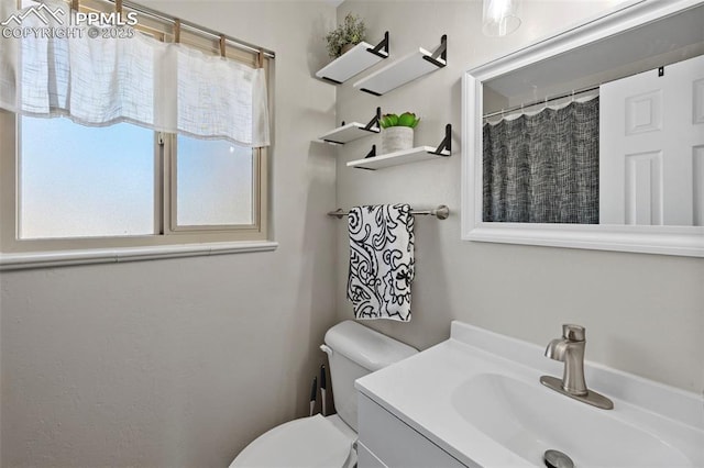 bathroom with toilet and vanity