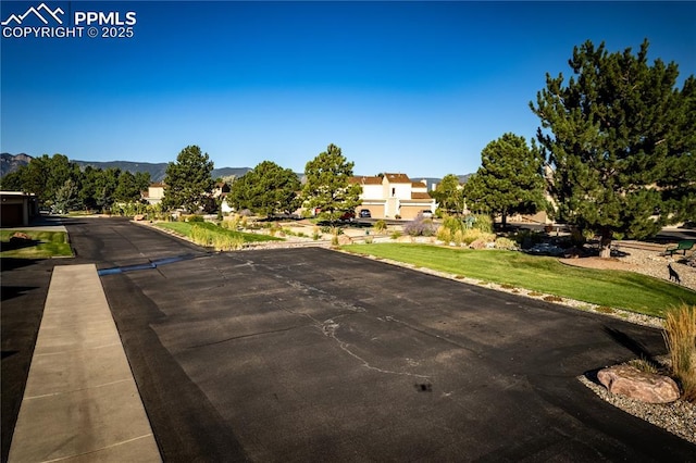 exterior space featuring a mountain view