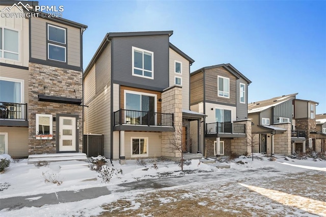 view of front of home with stone siding