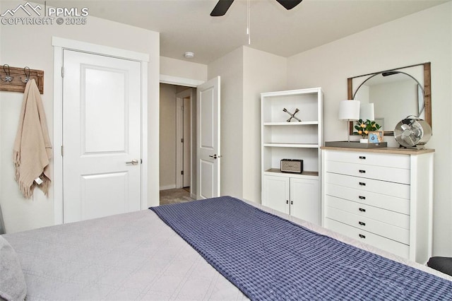 bedroom with ceiling fan