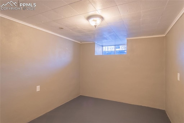 basement featuring ornamental molding