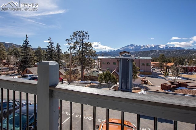 balcony with a mountain view