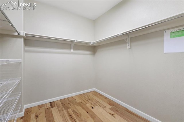 spacious closet with wood finished floors