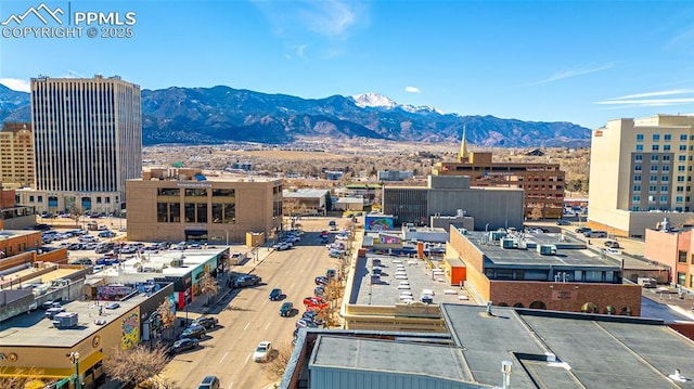 city view with a mountain view