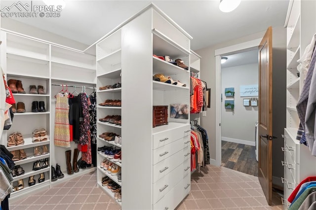 view of walk in closet